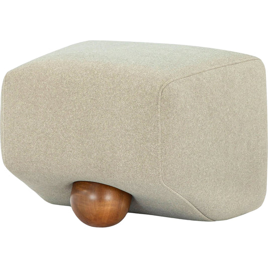 Veda Ottoman by Surya in brown. Made from polyester, rubber wood, polyester wrapped foam in a transitional style.