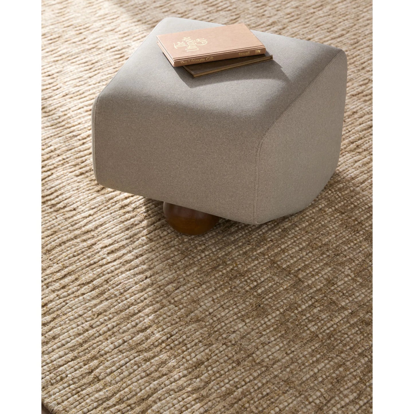 002 SI-2460195 | Lifestyle | Veda Ottoman by Surya in brown. Made from polyester, rubber wood, polyester wrapped foam in a transitional style.