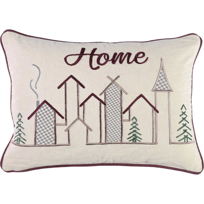 Winter Cotton Linen Blend Throw Pillow by Villa by Classic Home in multicolor. Made from 85% cotton, 15% linen in a unique style.