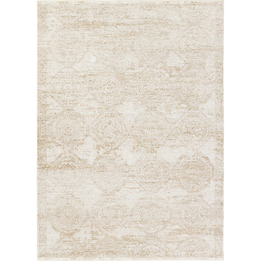 Vekhea VEK07 Rug by Jaipur Living in ivory, white, yellow, gold. Made from 100% polyester in a unique style.
