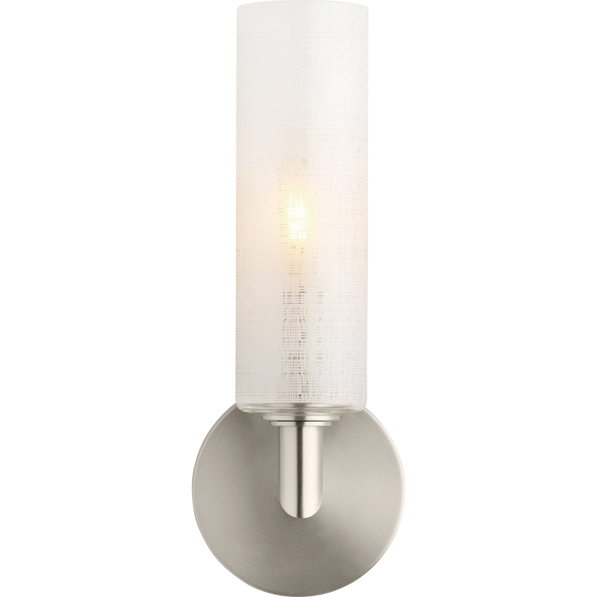 Vetra Wall Sconce by Tech Lighting in satin nickel. Made from glass in a modern style.