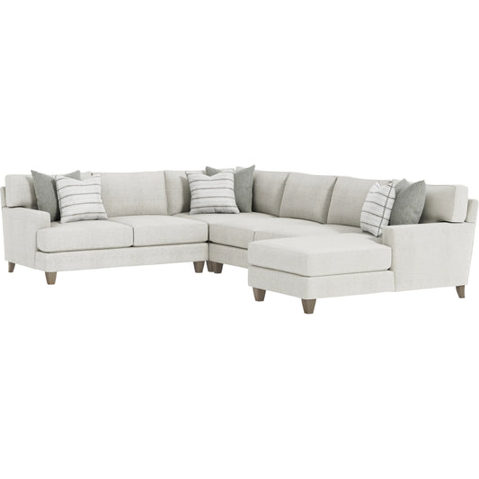 000 SI-2534140 | Primary Silo | Mila 5-PIECE Right Facing Fabric Sectional by Bernhardt in white. Made from fabric in a unique style.