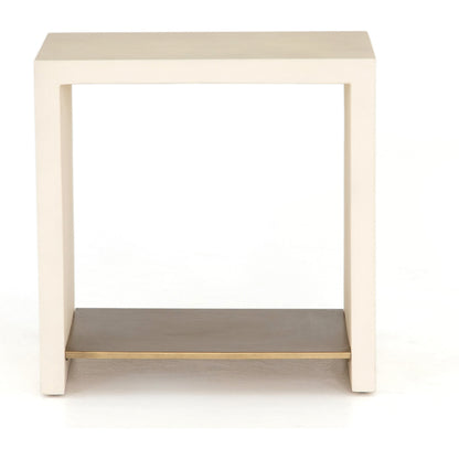 Hugo End Table by Four Hands. Made from concrete, iron in a modern style.