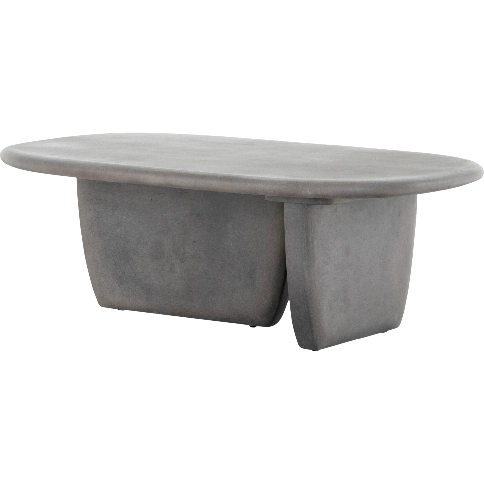 Naya Outdoor Coffee Table by Four Hands in dark grey and dark gray. Made from concrete in a modern style.