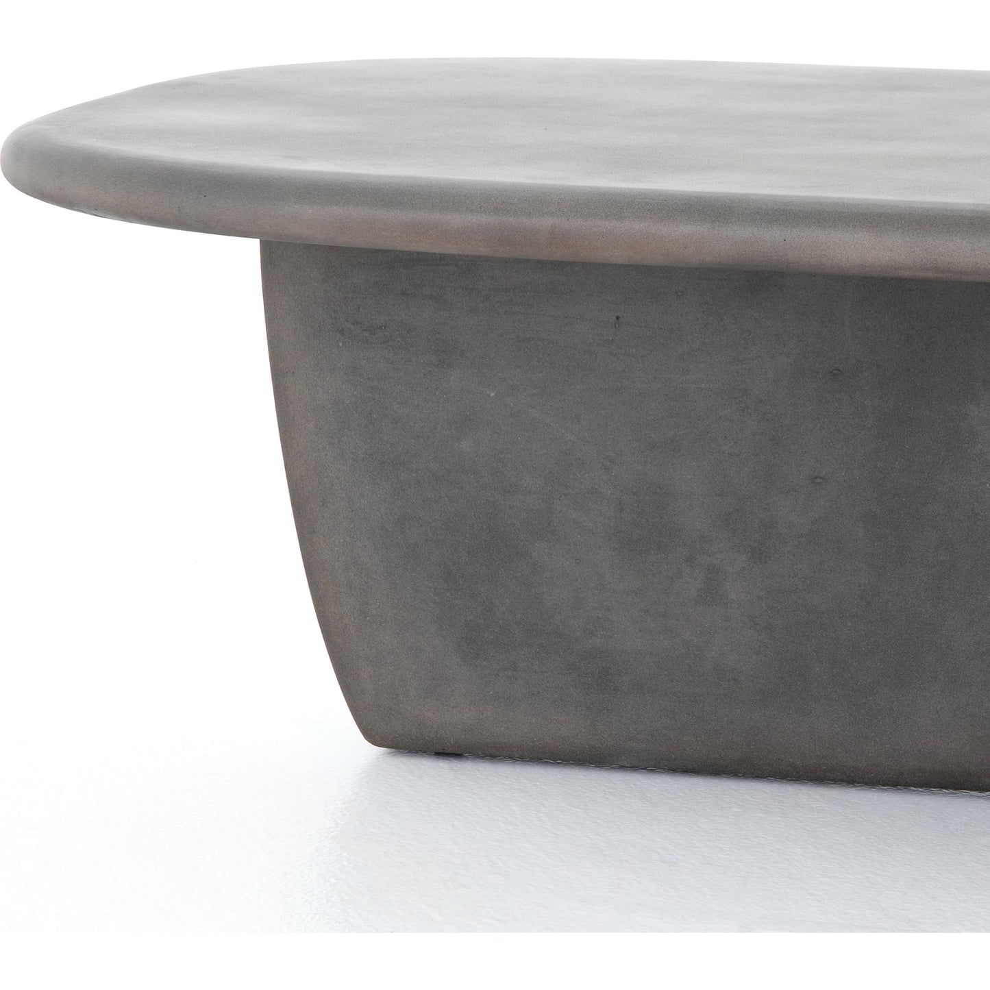 008 SI-1716213 | Closeup | Naya Outdoor Coffee Table by Four Hands in dark grey and dark gray. Made from concrete in a modern style.