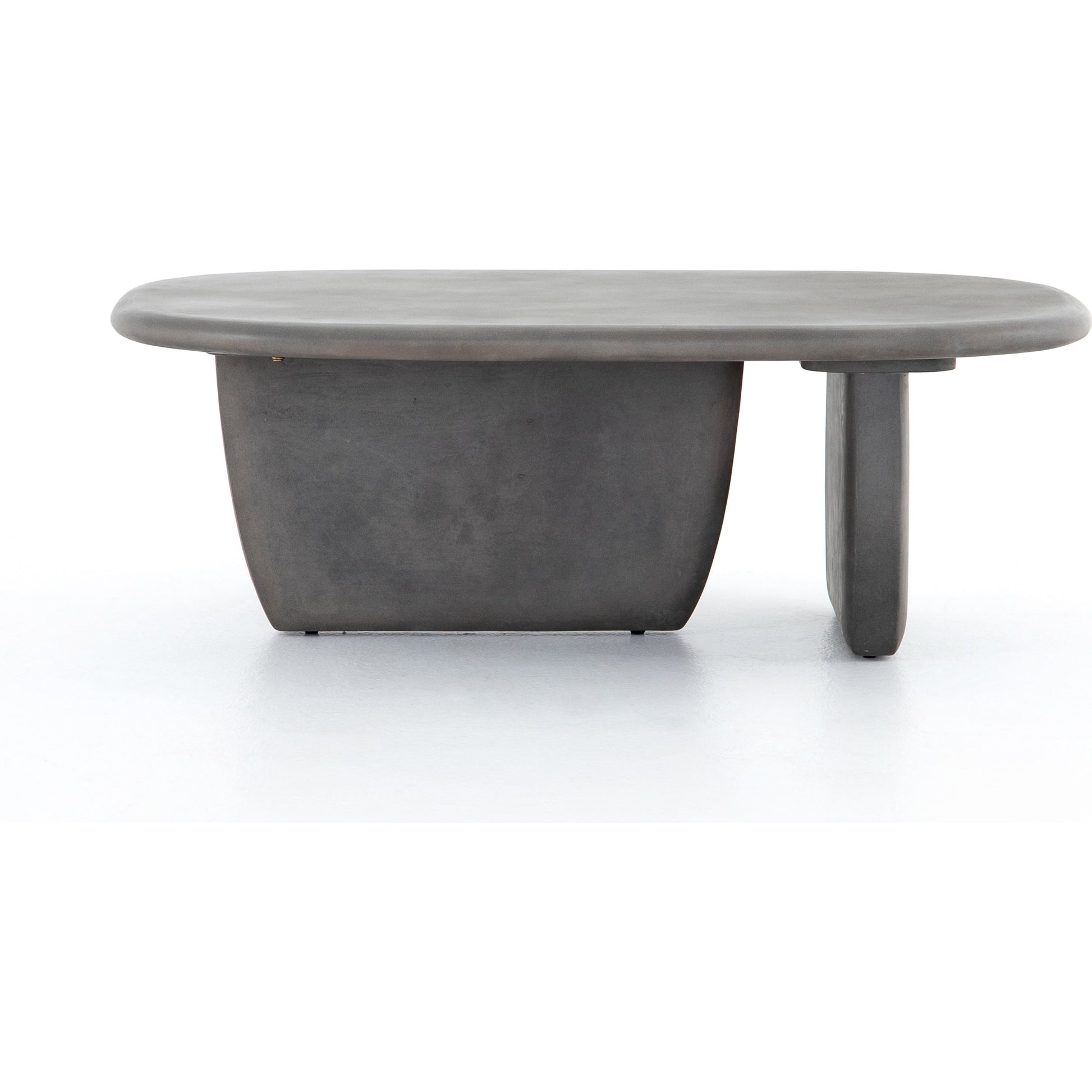 Naya Outdoor Coffee Table by Four Hands in dark grey and dark gray. Made from concrete in a modern style.