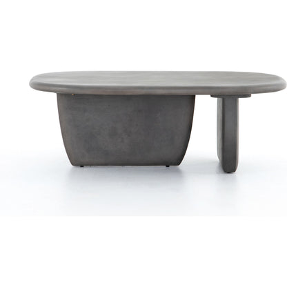 Naya Outdoor Coffee Table by Four Hands in dark grey and dark gray. Made from concrete in a modern style.