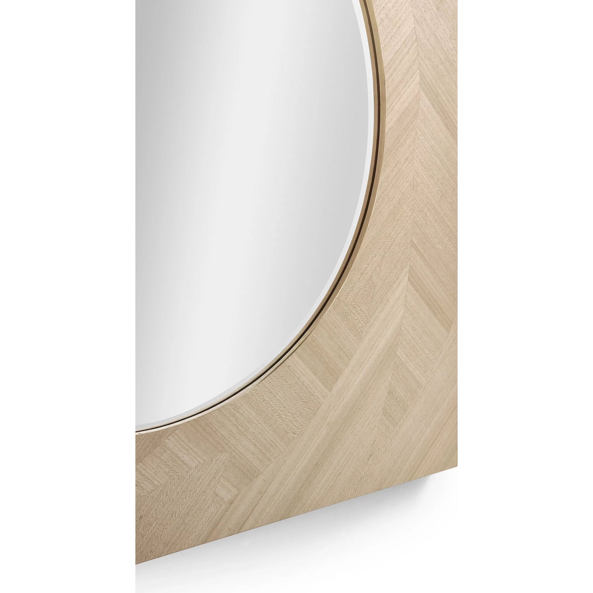 Tidepool Square Mirror by Jonathan Charles in beige and natural dyed koto. Made from koto veneer, mirror, sycamore solid wood in a transitional style.