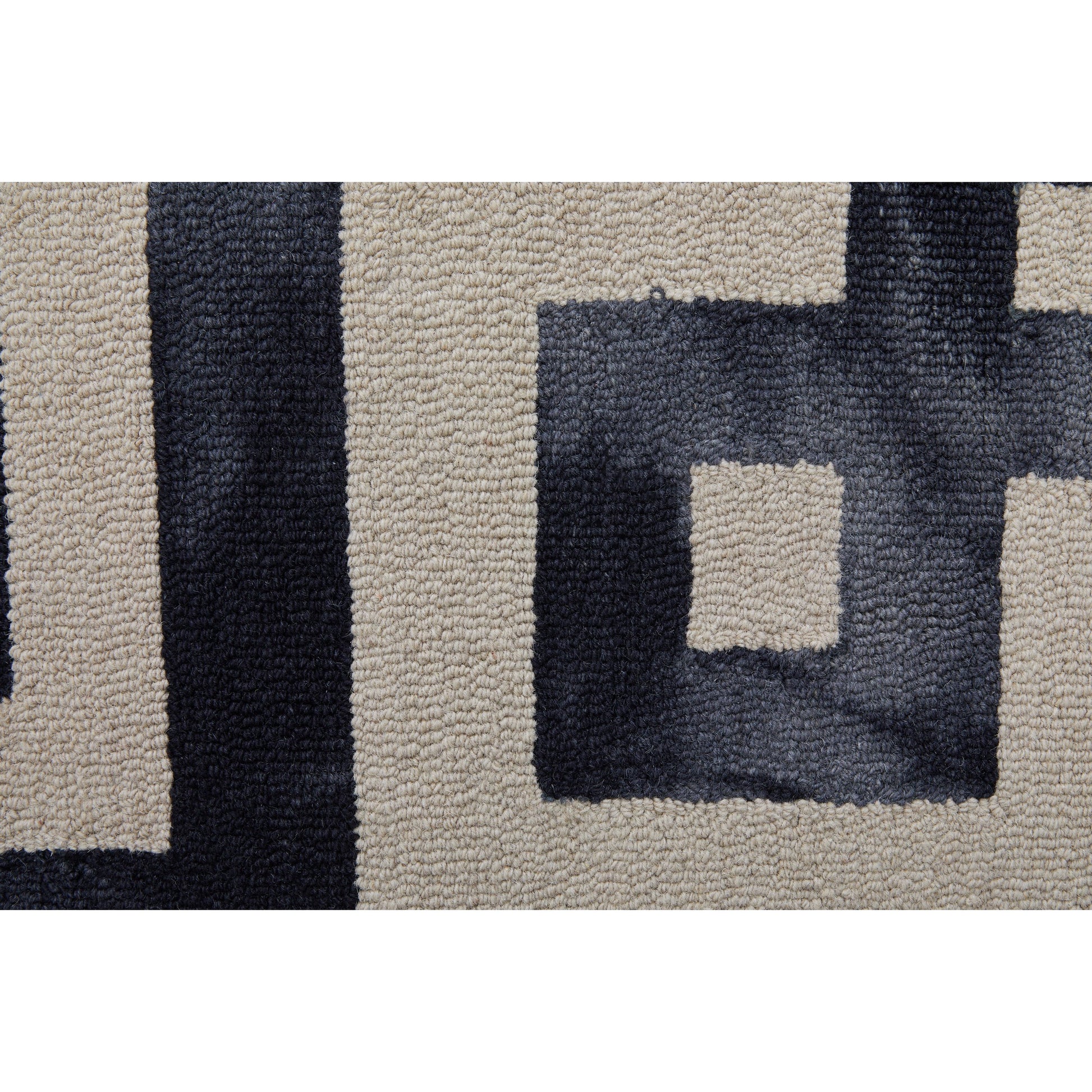 Lorrain Geometric Rug - 8568F by Feizy in ivory, black. Made from wool in a unique style.