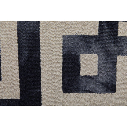 Lorrain Geometric Rug - 8568F by Feizy in ivory, black. Made from wool in a unique style.