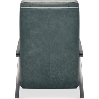 Elixir Power Recliner with Power Headrest by Hooker Furniture in dark gunmetal metal. Made from leather in a traditional style.