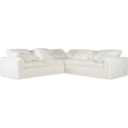 Barefoot 5-Seat Sectional by Hooker Furniture in white. Made from 100% polyester in a transitional style.