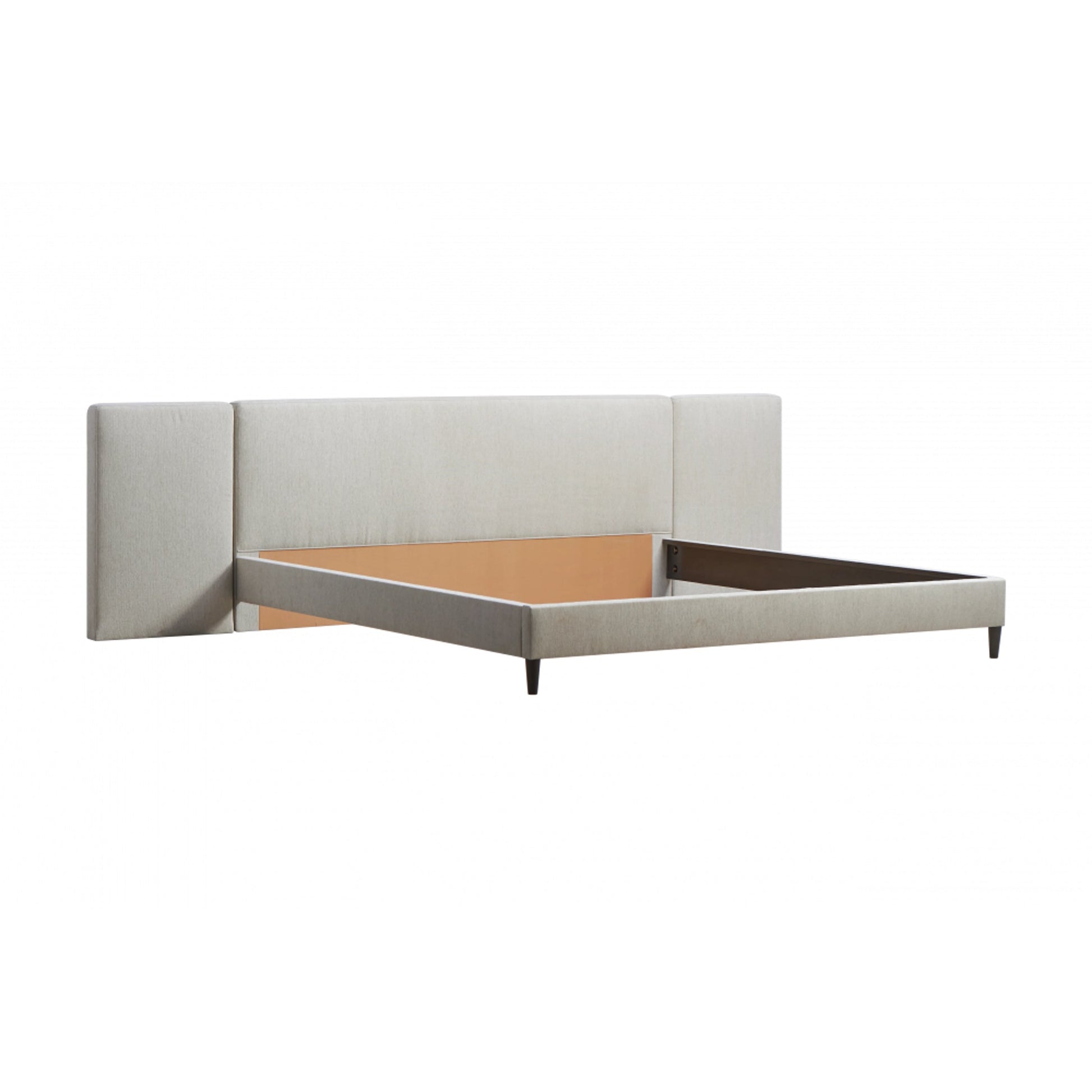 Zest Upholstered Bed with Wings by Zest. Made from rubberwood, fabric in a modern style.