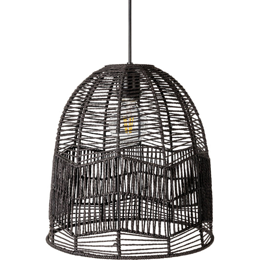 Vega - 32443 by Livabliss in fixture: black, shade: black, cord: black and painted. Made from shade (outside): paper, fixture: paper, canopy: metal in a cottage & farmhouse style.