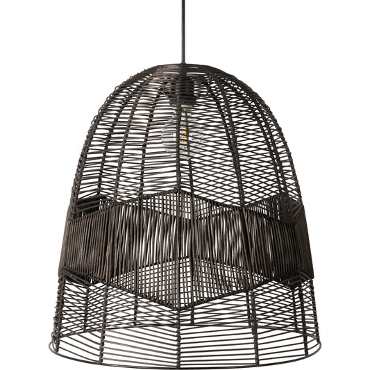 Vega - 32444 by Livabliss in fixture: black, shade: black, cord: black and painted. Made from shade (outside): rattan, fixture: rattan, canopy: metal in a cottage & farmhouse style.