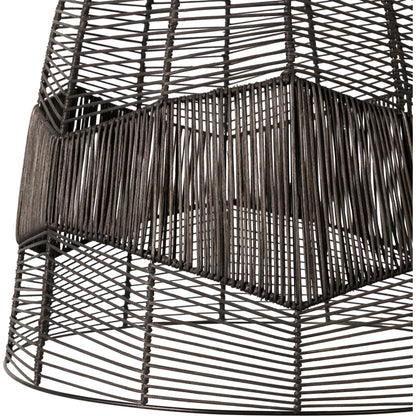 Vega - 32444 by Livabliss in fixture: black, shade: black, cord: black and painted. Made from shade (outside): rattan, fixture: rattan, canopy: metal in a cottage & farmhouse style.
