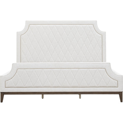 Asher Park Upholstered Bed by Pulaski Furniture in cloud, piano brown. Made from eucalyptus veneers in a modern style.