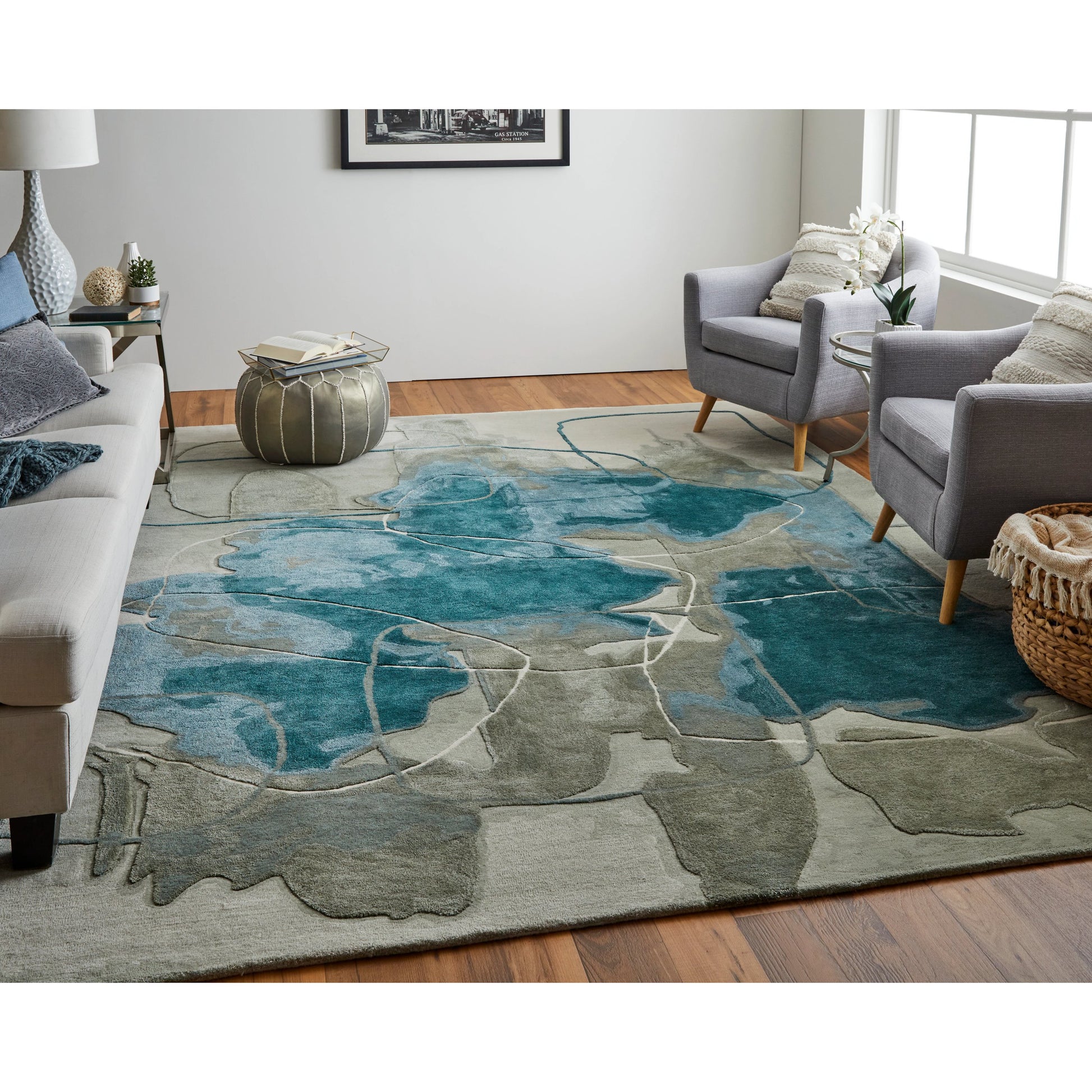 Anya Transitional Rug - 8885F by Feizy. Made from wool, viscose in a unique style.