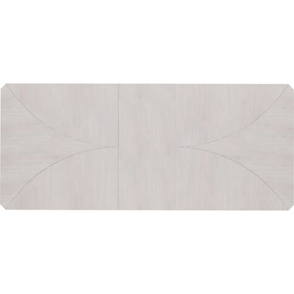 Mezzanine Rectangular Dining Table by A.R.T. Furniture in dove gray. Made from parawood, poplar solids, maple veneer, steel in a modern style.