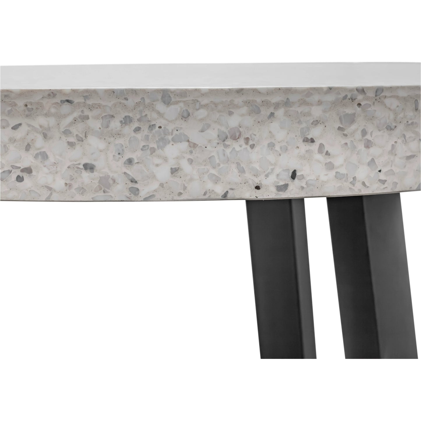 003 SI-2122094 | Closeup | Vault Dining Table by Moe's Home Collection. Made from lightweight terazzo, iron base in a modern style.