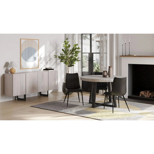 Vault Dining Table by Moe's Home Collection. Made from lightweight terazzo, iron base in a modern style.