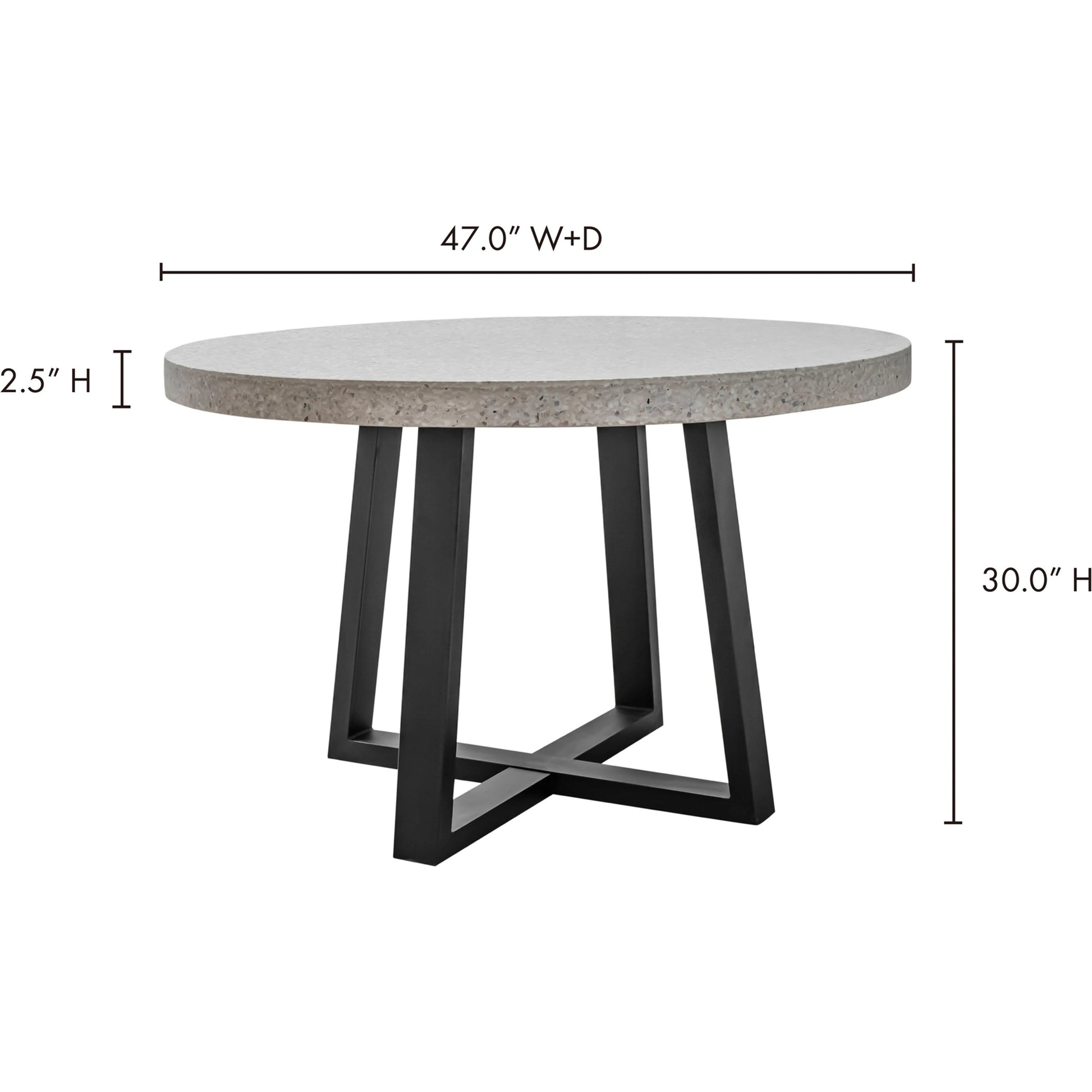 Vault Dining Table by Moe's Home Collection. Made from lightweight terazzo, iron base in a modern style.