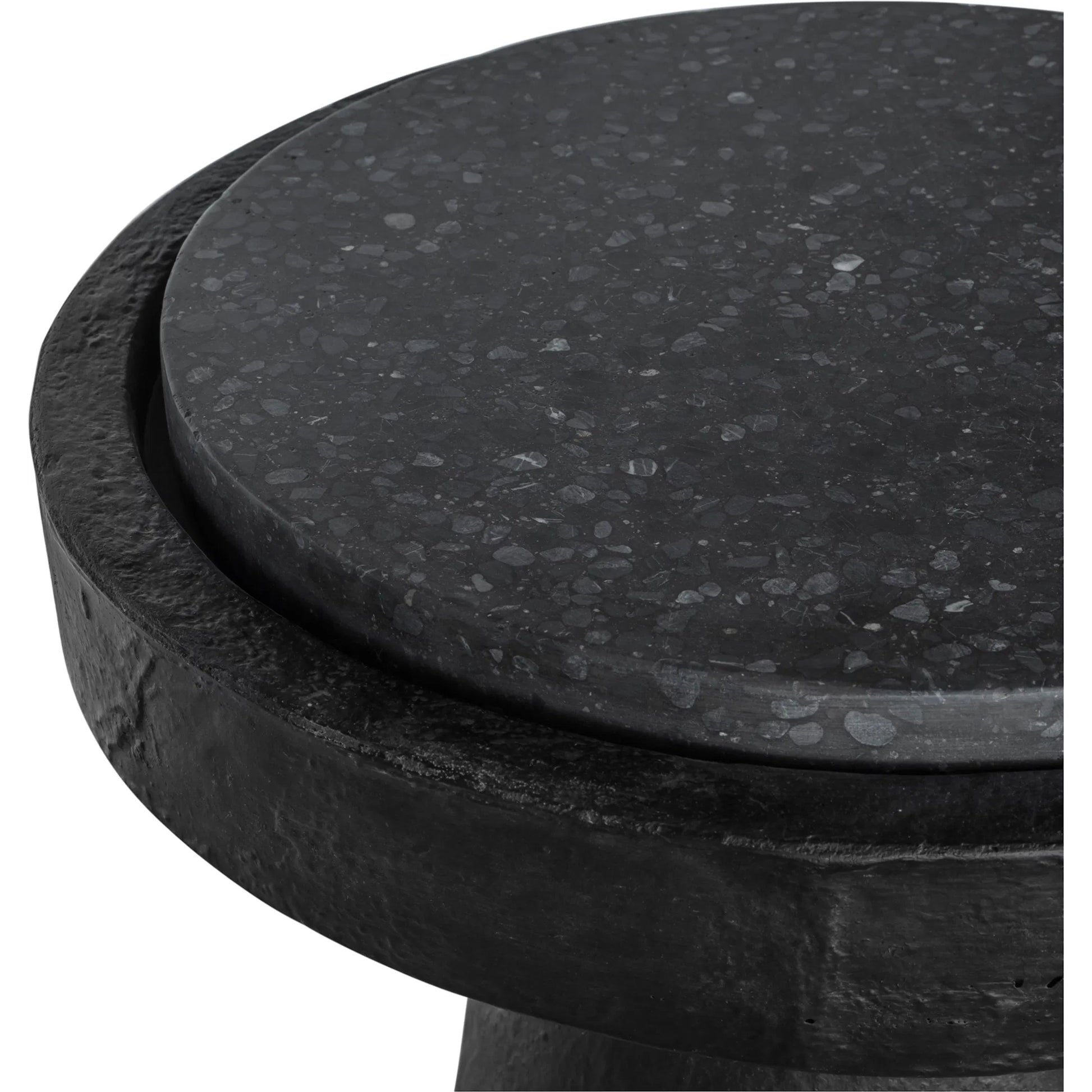Book Accent Table by Moe's Home Collection in black. Made from black terrazzo top, concrete base in a modern style.