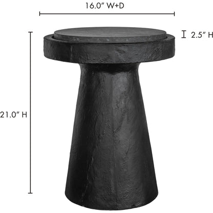 Book Accent Table by Moe's Home Collection in black. Made from black terrazzo top, concrete base in a modern style.