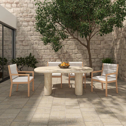 Warby Outdoor Dining Table by Moe's Home Collection in beige. Made from cement, fiberglass in a transitional style.