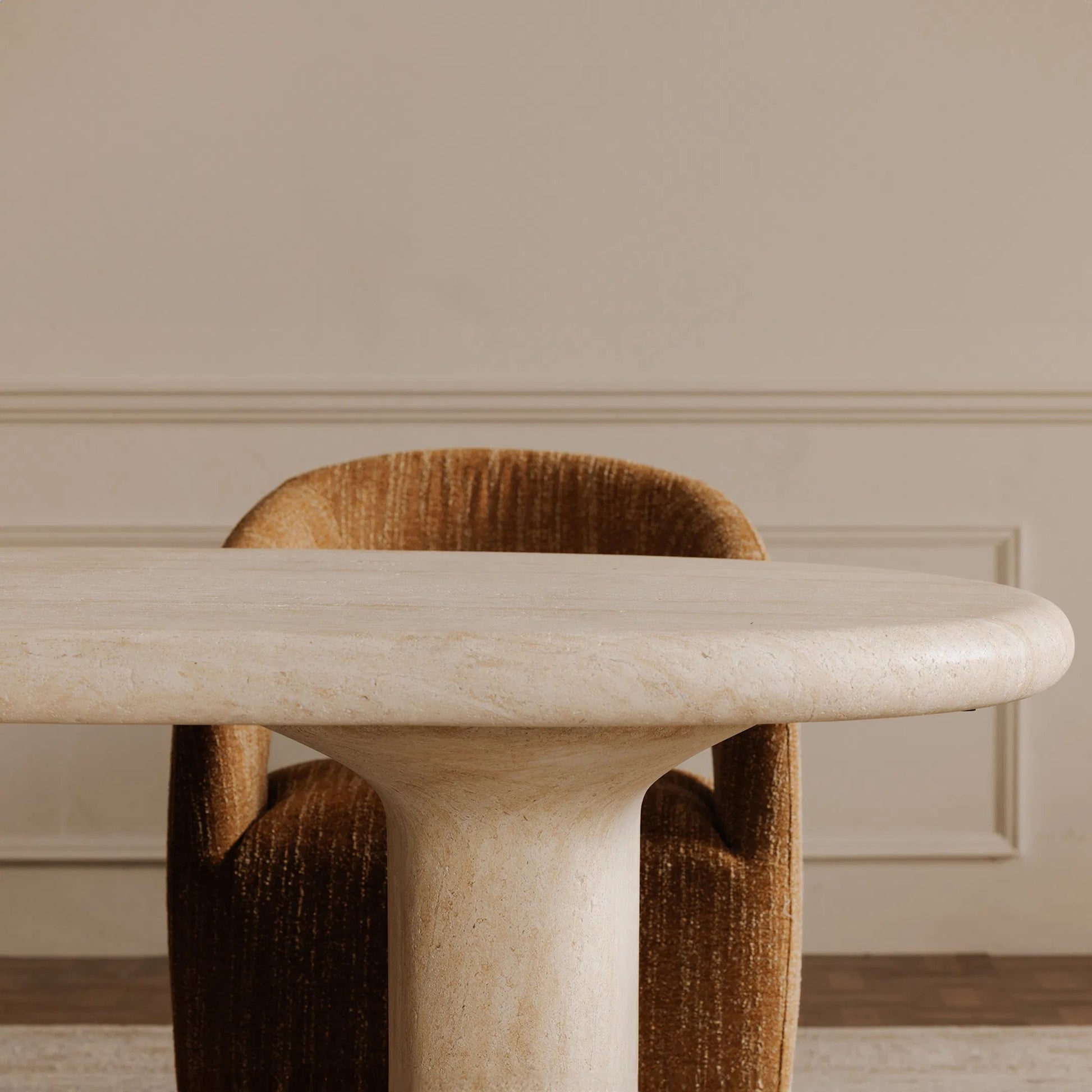 Warby Outdoor Dining Table by Moe's Home Collection in beige. Made from cement, fiberglass in a transitional style.