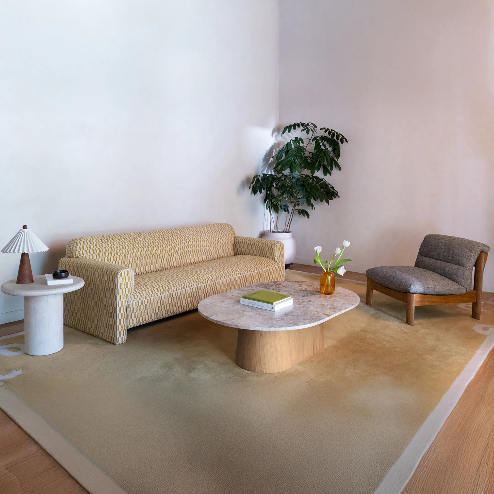 Frida Outdoor Side Table by Moe's Home Collection. Made from concrete, fiberglass in a modern style.