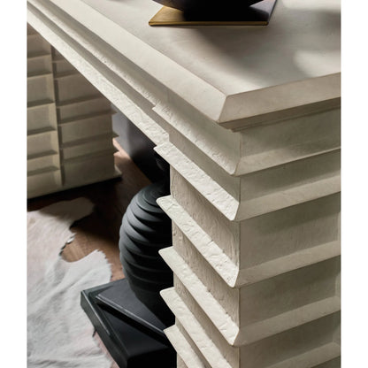 Commerce and Market Melrose Console Table by Hooker Furniture in white plaster. Made from wood, resin in a transitional style.