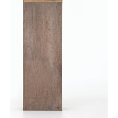 Bane Bookshelf by Four Hands in smoked pine, black iron. Made from solid pine, iron in a modern style.