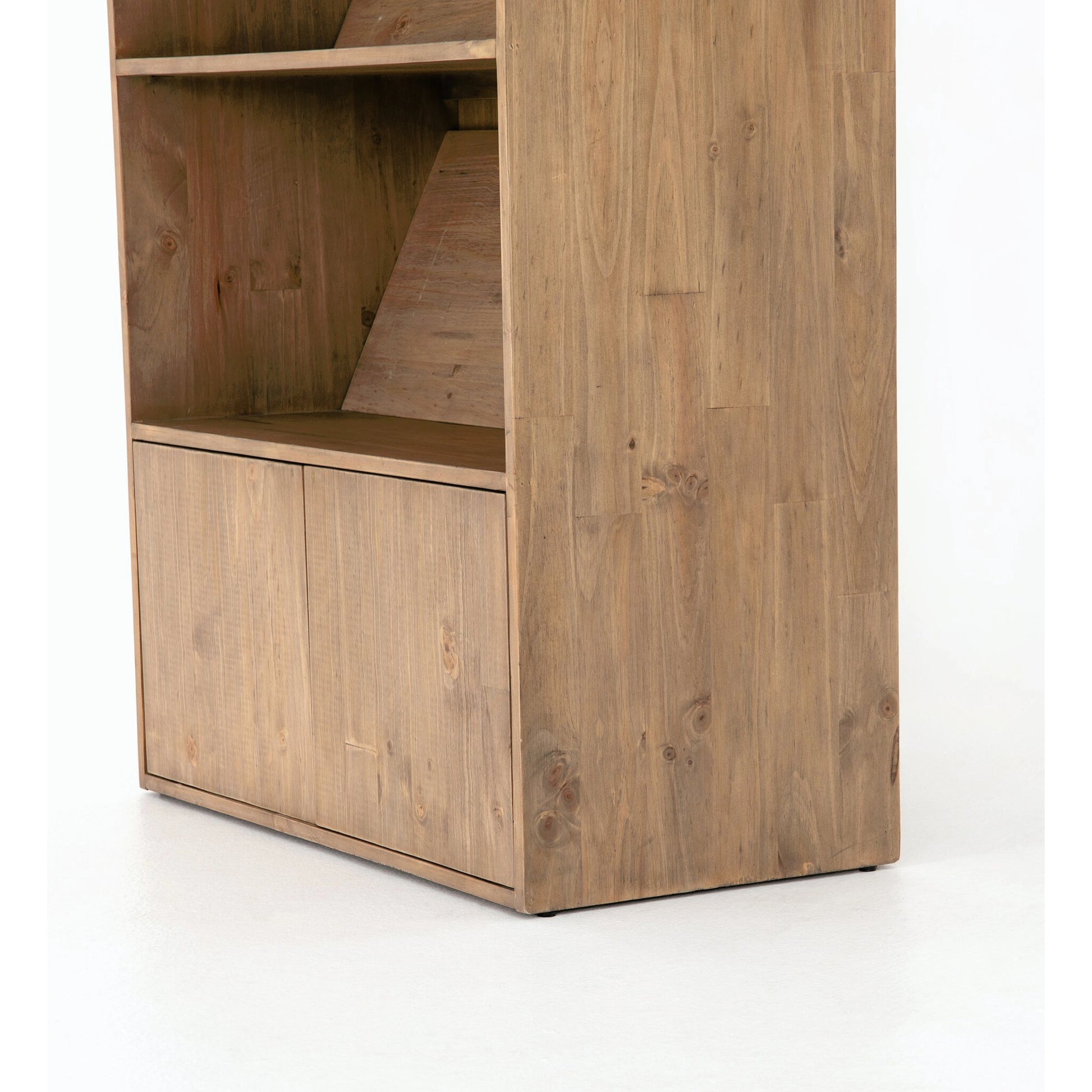 Bane Bookshelf by Four Hands in smoked pine, black iron. Made from solid pine, iron in a modern style.