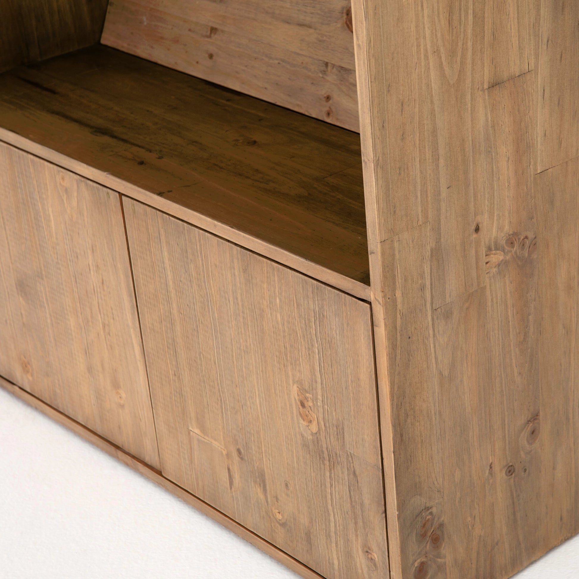 Bane Bookshelf by Four Hands in smoked pine, black iron. Made from solid pine, iron in a modern style.