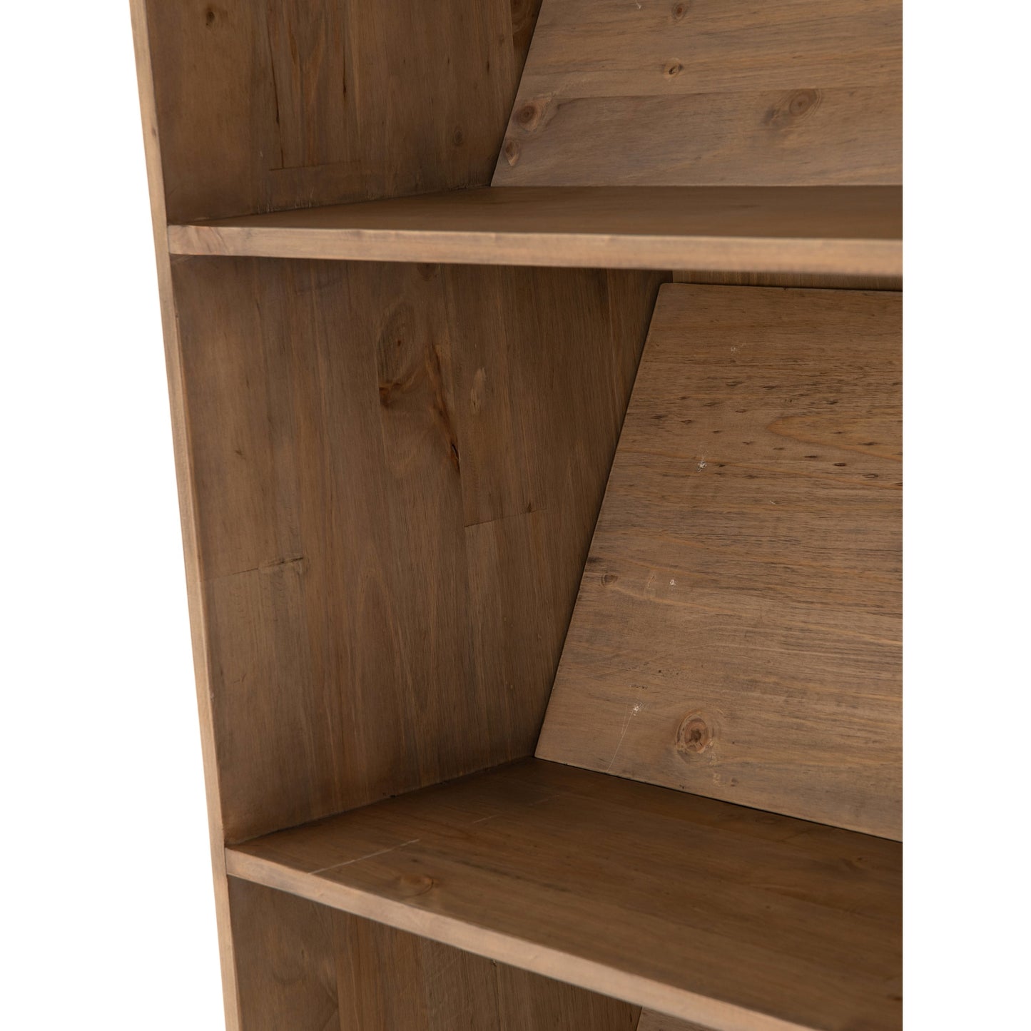 009 SI-1714355 | Closeup | Bane Bookshelf by Four Hands in smoked pine, black iron. Made from solid pine, iron in a modern style.