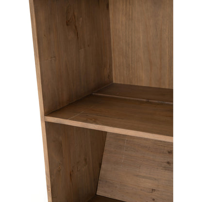 Bane Bookshelf by Four Hands in smoked pine, black iron. Made from solid pine, iron in a modern style.