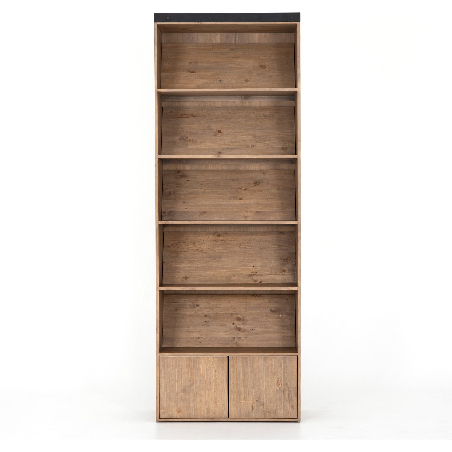 002 SI-1714355 | Additional Silo | Bane Bookshelf by Four Hands in smoked pine, black iron. Made from solid pine, iron in a modern style.
