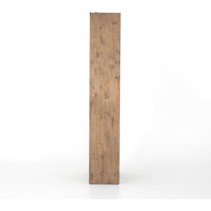 Bane Bookshelf by Four Hands in smoked pine, black iron. Made from solid pine, iron in a modern style.