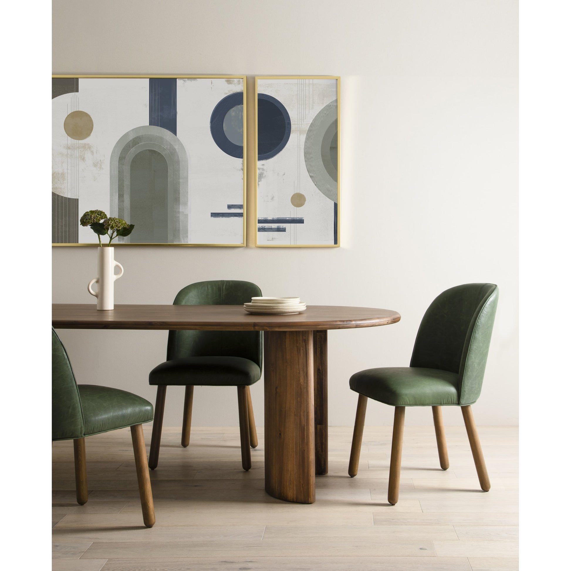 Paden Dining Table by Four Hands. Made from thin acacia veneer, solid acacia in a modern style.