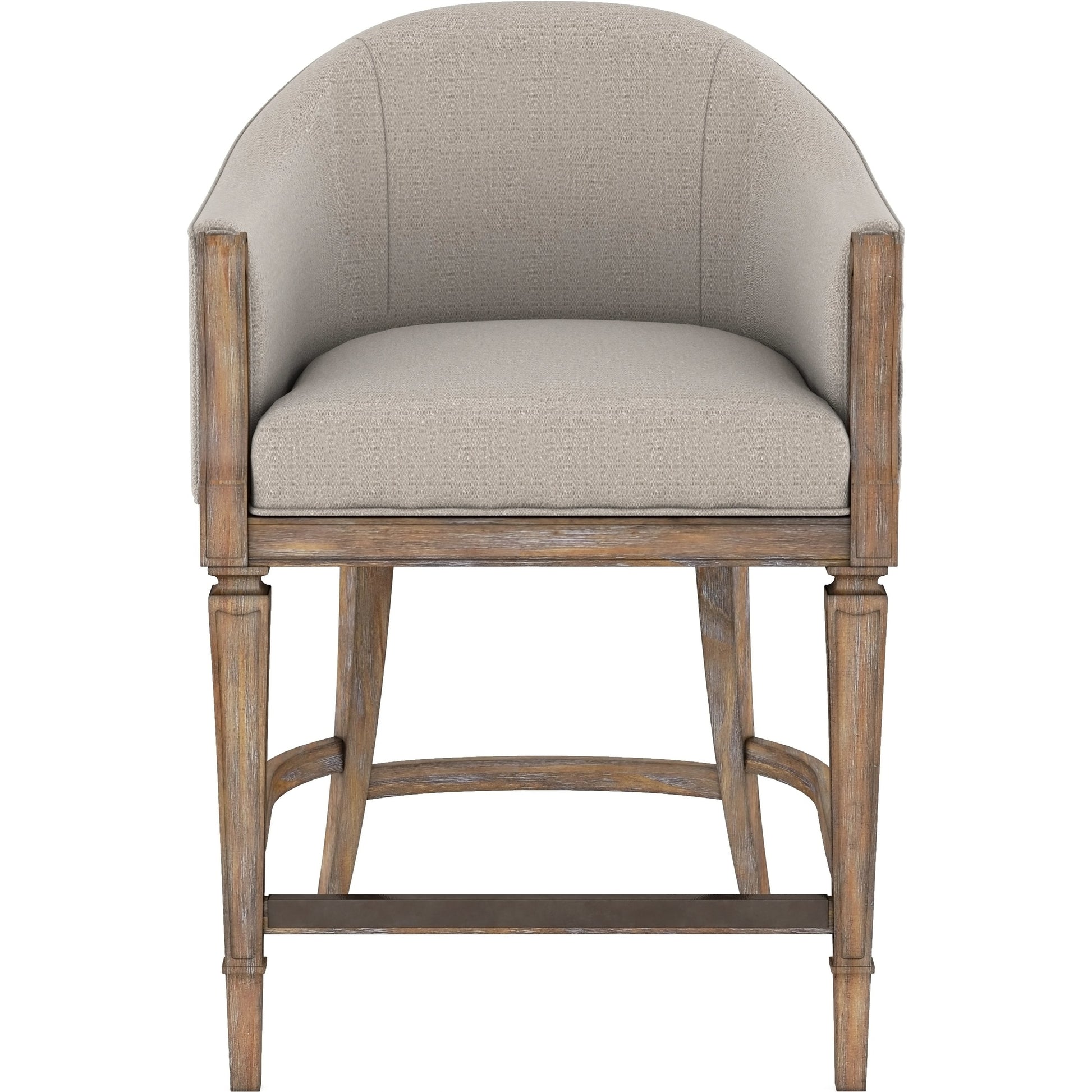 Architrave Counter Stool by A.R.T. Furniture in almond. Made from parawood solids, foam, fabric in a transitional style.