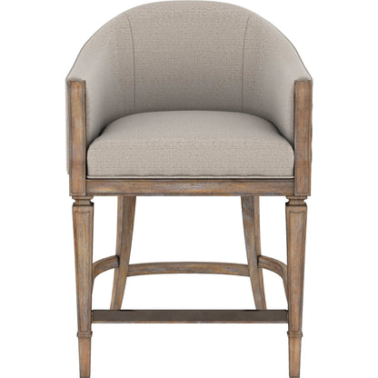 Architrave Counter Stool by A.R.T. Furniture in almond. Made from parawood solids, foam, fabric in a transitional style.
