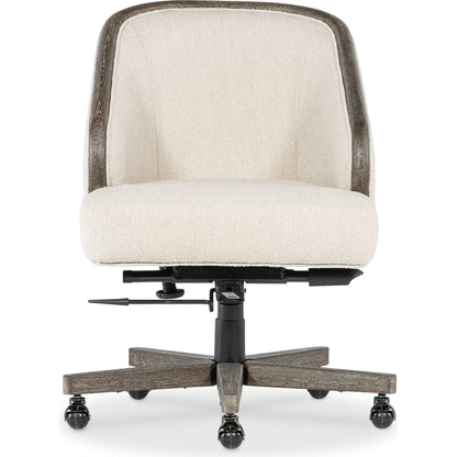 Paloma Executive Swivel Tilt Chair by Hooker Furniture in beige. Made from 83% polyester, 17% acrylic in a modern style.