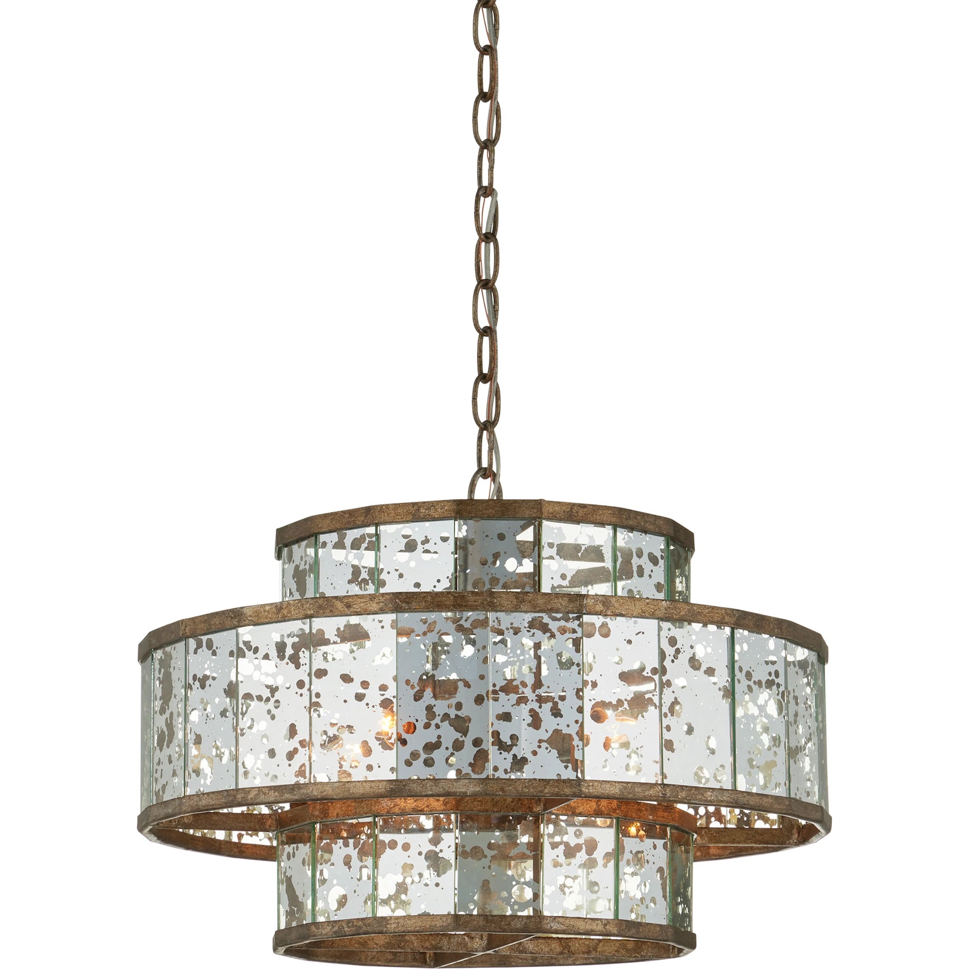 Fantine Chandelier by Currey and Company. Made from wrought iron, glass in a traditional style.