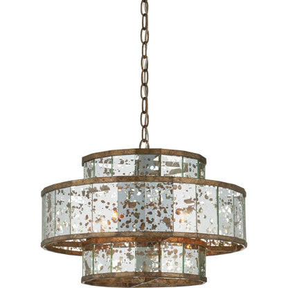 Fantine Chandelier by Currey and Company. Made from wrought iron, glass in a traditional style.