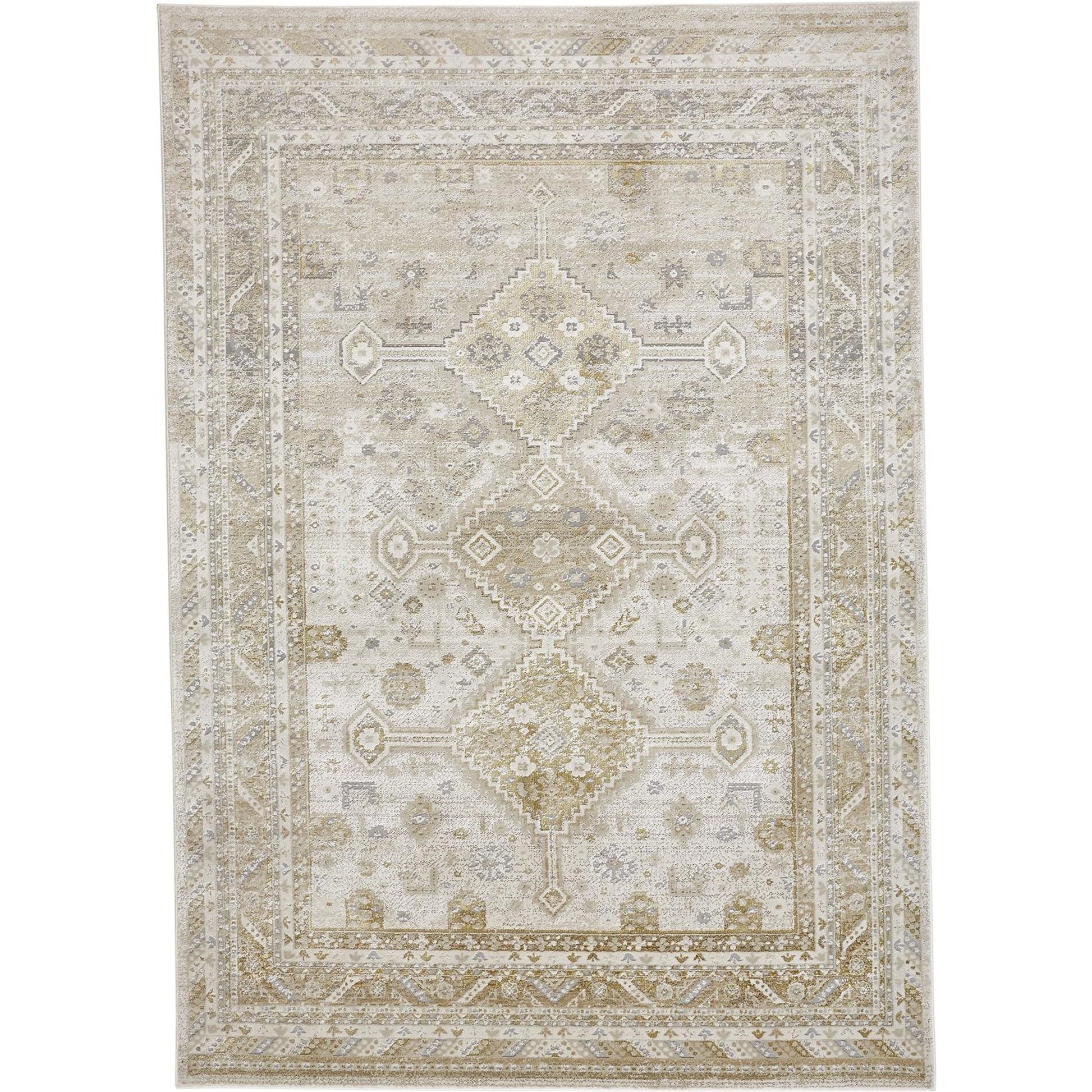 Aura Persian Rug - 3738F by Feizy in gold, ivory. Made from polyester, polypropylene in a unique style.