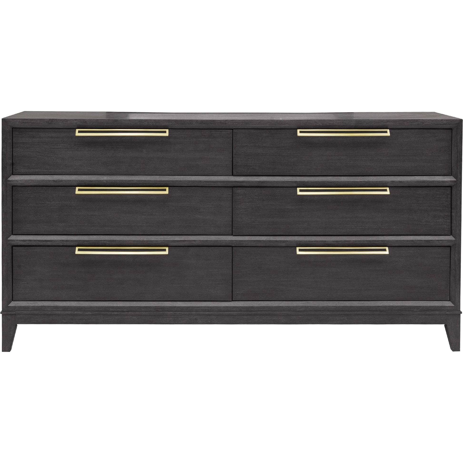 Quincy 6-Drawer Dresser by Pulaski Furniture in molasses. Made from ash wood veneers in a unique style.