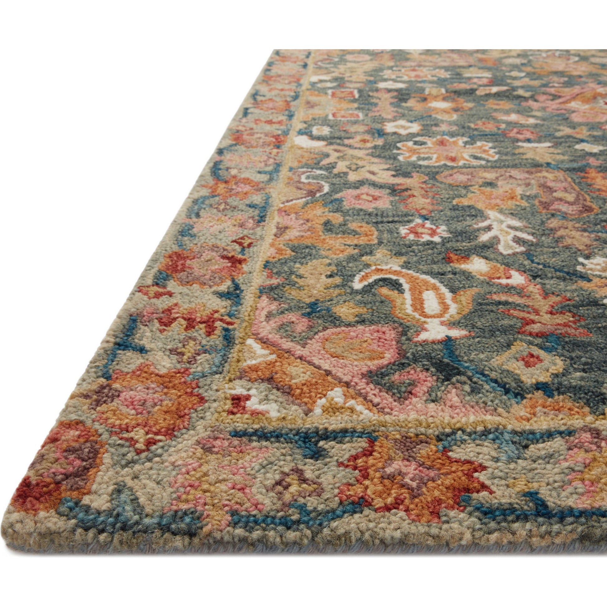 Victoria VK-22 Rug by Loloi in navy, multi. Made from 100% wool in a unique style.