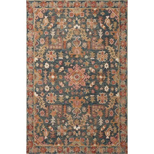 Victoria VK-22 Rug by Loloi in navy, multi. Made from 100% wool in a unique style.