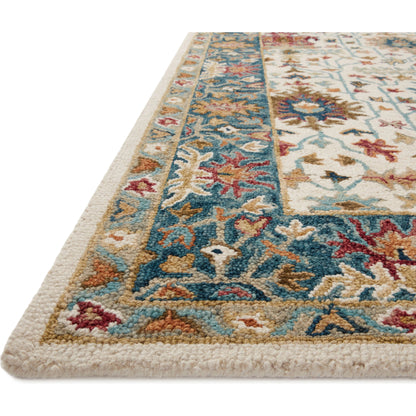 Victoria VK-23 Rug by Loloi in ivory, sky. Made from 100% wool in a unique style.